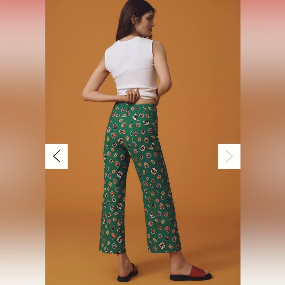 Anthropologie The Colette Cropped Wide-Leg Pants Maeve: Magic Fabric Edition 26 - Picture 3 of 6